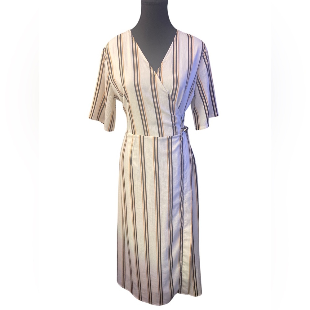 Pando Grove Striped Wrap Dress EUC L